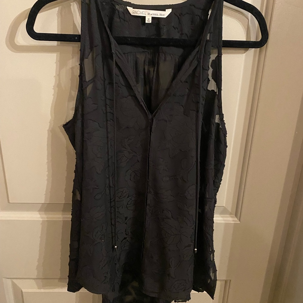 RACHEL Rachel Roy black shear top OBO